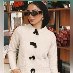 Zara bows knit cardigan NWT